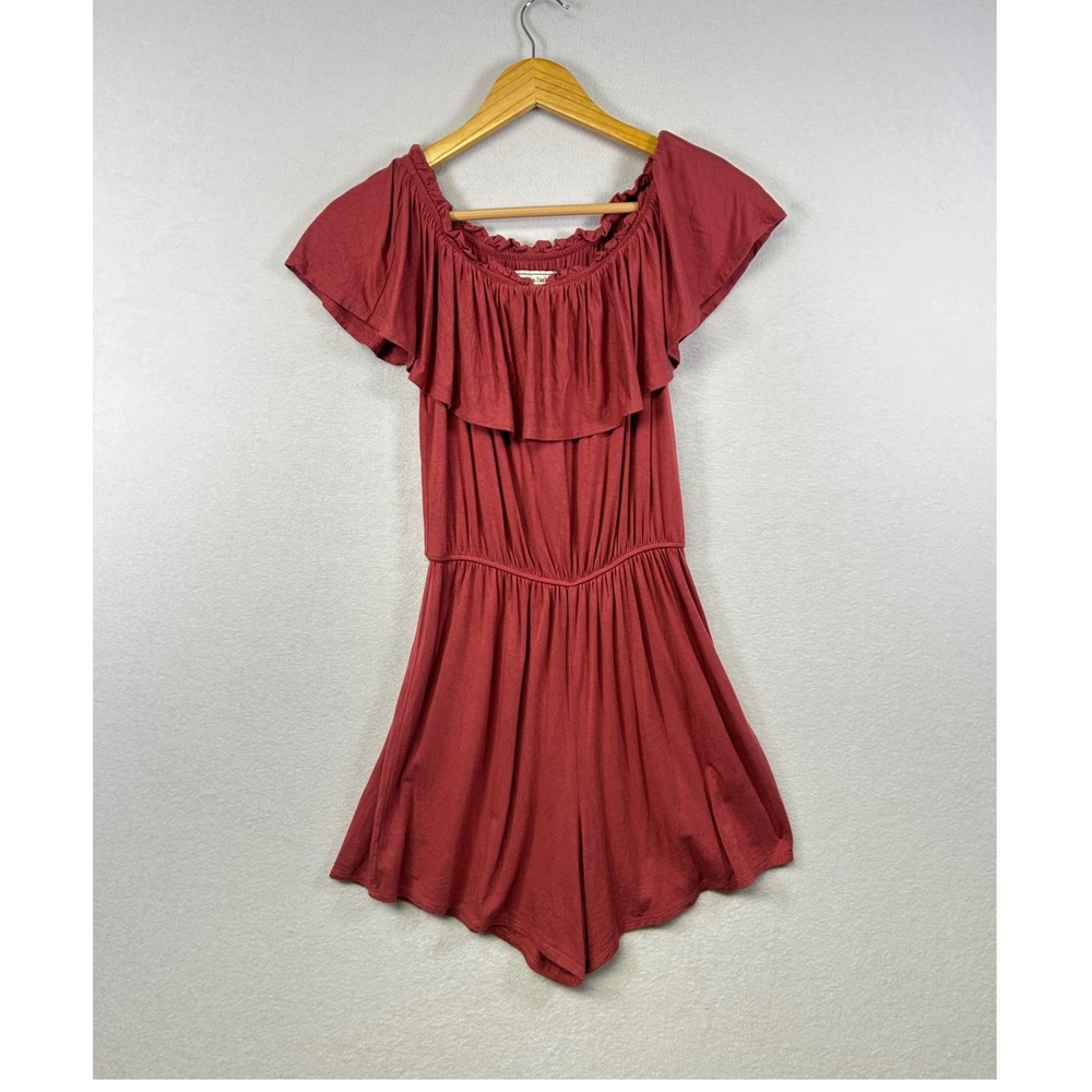 Abercrombie Fitch‎ Off The Shoulder Ruffle Romper Jumpsuit Womens Size S